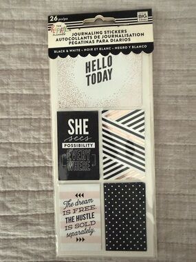 The Happy planner Journaling Planner Sticker Pack - White, Black, Pink, Blue